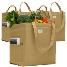 PRICES MAY VARY. Cotton Imported Made To Last - Our reusable grocery bag is crafted from 100% natural unbleached cotton canvas, featuring a robust 12oz weight and reinforced by double-stitched seams, ensuring it's not only durable but also an eco-conscious choice for everyone. Perfectly Spacious - This shopping bag measures 15" x 15" x 10", providing ample space for your groceries. It features 7 compartments and 2 side pockets, offering a place for everything and making shopping more organized a Foldable Market Bag, Canvas Grocery Bag, Cooking Book, Grocery Tote Bag, Market Bags, Grocery Tote, Grocery Bags, Food To Go, Store Organization