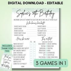 a birthday party game with the text, 5 games in 1 on top of it