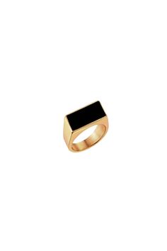 Rectangle Signet Ring- Black / Gold Rectangle Signet Ring, High School Rings, School Rings, Black Gold Ring, Gold Signet Ring, Ring Black, Black Rings, Signet Ring, Holidays And Events