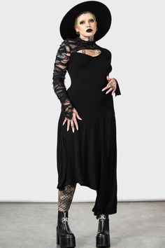 Aubrette Dress | Killstar Witchy Fashion Plus Size, Goth Maternity, Baddie Costumes, Elder Emo, Plus Size Goth, Goth Outfit Ideas, Dark Designs, Gothic Dresses, 2010 Fashion