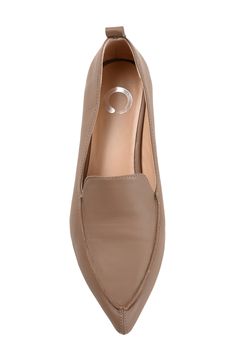 Exposed seams trim the topline of this faux-leather flat finished with a timeless pointed toe. 1.25" heel Pointed toe Slip-on style Synthetic upper and lining, rubber sole Imported Comfy Flats For Women, Big Calves, Total Girl, Flats For Women, Comfy Flats, Slip On Flats, Exposed Seams, Over The Knee Socks, Wood Heel