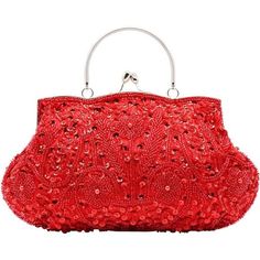 Materialbeads + Sequins.When You Took The Charming This Evening Bag, Elegant, Shinny And Modish Only For You, Catch One's Eye At The First Time.You Can Use It As A Clutch, Purse Handbag, Shoulder Bag Or Crossbody Bag Size : 8.6"*8.2"*2.4". Big Enough Shinny Bag Fits Everything In This Little Purse (Sunglasses, Phone, Wallet, Phone Charger, Earphones, Lipsticks, Pens, Keys, Notebook, Tape Measure .) There Is Also A Chain That Allow You To Wear Cross Body, One Shoulder, Or Wristband . A Must -Have Red Beaded Evening Bag For Party, Red Embellished Evening Bag, Elegant Red Beaded Bag, Red Embellished Bag For Formal Occasions, Formal Red Embellished Bag, Red Beaded Clutch Evening Bag, Red Beaded Clutch For Party, Red Embellished Clutch For Formal Occasions, Glamorous Red Embellished Bag