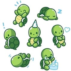 chibi kawaii character Cute Turtle Drawings, Kawaii Turtle, Happy Turtle, Cartoon Turtle, Turtle Drawing, 귀여운 음식 그림, Cute Turtle, Cute Turtles, Cute Animal Drawings Kawaii