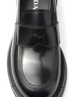 Prada penny-slot Leather Loafers - Farfetch Aviator Watch, Balenciaga Track, Leather Dress Shoes, Balenciaga Triple S, Summer Beach Wear, Derby Shoes, Espadrille Shoes, Athletic Sneakers, Leather Dress