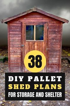 DIY Pallet Shed Plans For Storage and Shelter Storage Shed Build, Diy Pallet Storage Shed, Building A Shed Out Of Pallets, Wood Sheds Ideas, Diy Pallet Shed Outdoor Storage, Pallet Upcycle Diy Projects, Shed Diy Cheap How To Build, Pallet Shed Diy How To Build, Diy Storage Shed Cheap Easy