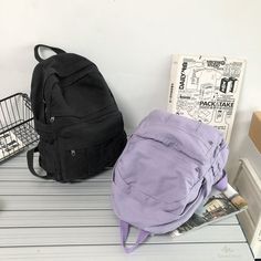 Size:length 32cm,Width 13cm,Height 34cm Color:black/green/purple/khaki Fashion College Student, College Student Style, Trendy Travel Bags, Ladies Backpack, Fashion College, Laptop Backpack Women, Harajuku Women, Platform Wedges Shoes, Purple Backpack