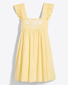 Maddie Embroidered Babydoll Dress in Yellow Stripe Draper James, Warm Spring, Yellow Stripes, Spring Day, Babydoll Dress, Yellow Dress, Striped Dress, Everyday Look, Yellow White