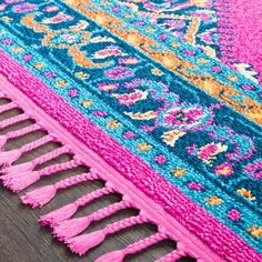 Surya Love LOV-2308 Area Rug Runner Image Pink And Blue Rug, Salon Suites, Updated Traditional, Preppy Room, Pink Area Rug, Pink Room, Classic Rugs, Dorm Room Decor, Pink Rug