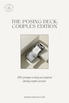 the posing deck couple's edition is shown in this white book with black lettering