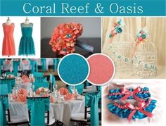 coral reef and oasis wedding color scheme