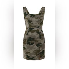 New With Tag Camo Minj Dress Camouflage Print Mini Style Sleeveless Cotton Polyester Spandex Camouflage Print, Mini Fashion, Black Green, Polyester Spandex, Camouflage, Camo, Colorful Dresses, Spandex, Mini Dress