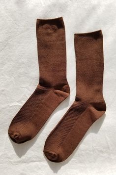 Le Bon Shoppe Trouser socks in dijon rich brown. Long, soft, luxurious leg warmer socks, scrunch down or pull up. One size fits most. 80 modal 18 polyester 2 spdx Made in Korea PIPE AND ROW Leg Warmer Socks, Warmer Socks, Aesthetic Socks, Brown Socks, Vintage Hunting, Trouser Socks, Dressy Shoes, Leg Warmer, Natural Textiles