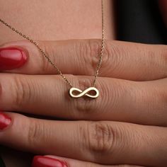 14K Solid Gold Infinity Necklace, Dainty Eternity Necklace, Mother's Day Gifts For Grandma, Gift For Mom, Infinity Jewelry, Gift For Her by JoyStarJewelry on Etsy Luxury Infinity Necklace As A Gift, Affordable Elegant Infinity Jewelry, Affordable Infinity Necklaces For Anniversary, Affordable Infinity Jewelry For Valentine's Day, Cheap Infinity Jewelry For Everyday, Cheap Infinity Jewelry For Valentine's Day, Delicate Chain Jewelry For Mother's Day, Luxury Minimalist Infinity Jewelry, Luxury Infinity Necklace For Gift