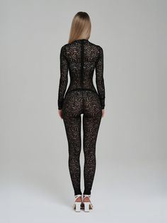 Elegant Fitted Bodysuit For Evening, Luxury Party Bodysuit, Elegant Second-skin Bodysuit For Night Out, Luxury Fitted Bodysuit For Party, Elegant Long Sleeve Party Unitard, Elegant Long Sleeve Lined Bodysuit, Elegant Black Bodysuit With Lined Body, Elegant Fitted Black Bodysuit, Elegant Second-skin Bodysuit For Evening