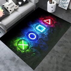 PRICES MAY VARY. ABOUT OUR GAMER RUG: Our gamer rugs are made of polyester microfiber fabrics. It has longer durability and comfort. The playful gamepad carpet are made of high quality materials, durable and hand-feeling. Now, you can have a gamer rug in your home, allowing you to fully immerse yourself in the world of gaming. ABOUT OUR GAMER RUG: Our gamer rugs are made of polyester microfiber fabrics. It has longer durability and comfort. The playful gamepad carpet are made of high quality mat Play Bedroom, Video Game Bedroom, Gaming Area, Dining Room Floor, Video Game Decor, Home Coffee Tables, Style Bedroom, Non Slip Flooring, Gaming Decor