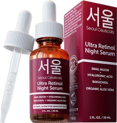 PRICES MAY VARY. THIS ADVANCED KOREAN RETINOL SERUM contains a 97.5% concentration of Snail Mucin + Hyaluronic Acid + Bakuchiol that provides potent anti aging, anti wrinkle benefits while improving the skin's barrier and radiance OUR 1% RETINOL LIPOSOME IS THE gold standard in anti-aging. A potent derivative of Vitamin A, our Korean Retinol Night Serum helps to accelerate skin renewal, brighten skin tone and diminish the appearance of fine lines and wrinkles THE ONLY RETINOL SERUM TO EVER combi Korean Retinol, Serum For Face, Snail Mucin, Night Serum, Retinol Serum, Rollerball Perfume, Brighten Skin Tone, Beauty Skin Care Routine, Body Treatments