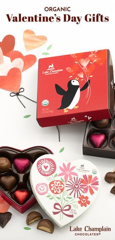 valentine's day gift box with chocolates in it