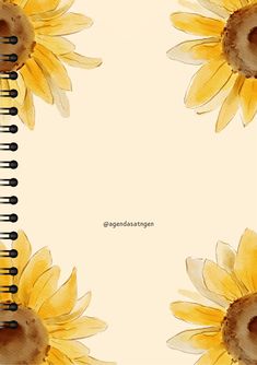 a spiral notebook with watercolor sunflowers on it