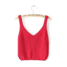 Knitting Spaghetti Strap V-neck Pure Color Vest - May Your Fashion - 4 Vest Crop Top, Hip Clothes, Off Shoulder Sweater, Short Leggings, Be Beautiful, White Short, Romper Pants, New Arrival Dress, Sweaters Oversized