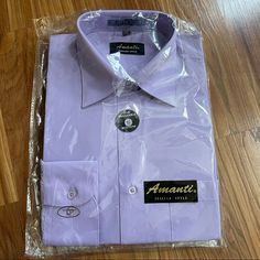 Amanti Nwt Lilac Purple Lavendar Dress Shirt | Neck: 14.5” | Sleeve: 32-33” New With Tags, In Bag. Fitted Purple Business Shirt, Purple Long Sleeve Formal Shirt, Classic Purple Dress Shirt For Formal Occasions, Purple Formal Shirt For Spring, Fitted Collared Purple Dress Shirt, Purple Fitted Dress Shirt For Semi-formal Occasions, Fitted Purple Dress Shirt For Semi-formal Occasions, Classic Fitted Purple Shirt, Formal Purple Collared Dress Shirt