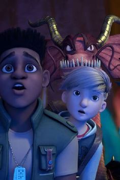 the characters from disney's animated movie monsters are looking at something in front of them