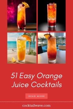 Discover 51 refreshing orange juice cocktails that you can whip up in minutes. From the zesty Tequila Sunrise to the tropical delights of Planter's Punch and Pineapple Rum, each drink offers a perfect blend of flavors. Enjoy fruity mixes like the Harvey Wallbanger, Fuzzy Navel, and invigorating Mimosas. Explore five ingredients or fewer for quick preparation, whether you're chilling at home or throwing a party. Transform your gathering with these fruity drinks that make every occasion vibrant and delicious.