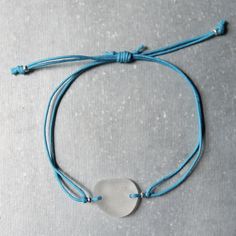 Sea Glass & Cotton Bracelet - TheRubbishRevival Cotton Cord Bracelet, Beach Stones Jewelry, Cotton Bracelet, Sea Glass Bracelet, Bridesmaid Gifts Jewelry, Rock Jewelry, Sea Glass Pendant, Etsy Bridesmaid Gifts, Glass Bracelet