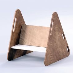 a wooden chair that is made out of wood