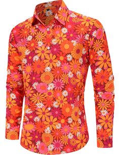 PRICES MAY VARY. High Quality Fabric:This 70s Long Sleeve Shirts Made Of Soft And Comfortable Fabric, Keeping You A Skin Friendly, Breathable, Lightweight And Cool Feeling. Funny 70s Print Style:70s Shirts Offer A Variety Of Hippie Element Prints, And The Fun 70s Prints Give You An Eye-Catching Look. Fashionable Design:Men'S 70s Hippie Shirt, Loose Fit, Button Closure, Long Sleeves, Lapels. A Variety Of 70s Style Patterns To Choose From. Christmas Gift:Funny Men'S 70s Hippie Button-Down Shirt Is 70s Prints, 70s Print, Disco Costume, 70s Shirts, 70s Hippie, Hippie Shirt, 70s Style, 70s Retro, Hippie Outfits