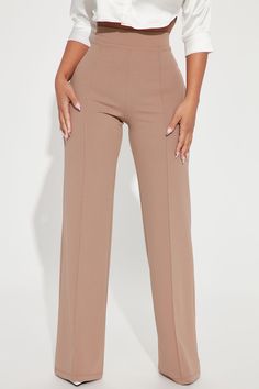 Available In Taupe. Petite: 32" Inseam High Rise Pintuck Front Hidden Back Zipper Stretch 95% Polyester 5% Spandex Imported | Petite Victoria High Waisted Dress Pants in Taupe size 3X by Fashion Nova Hem Dress Pants, High Waisted Dress, Taupe Fashion, High Waisted Dress Pants, Wide Leg Dress Pants, Belted Pants, Petite Pants, Beige Dresses, Linen Trousers