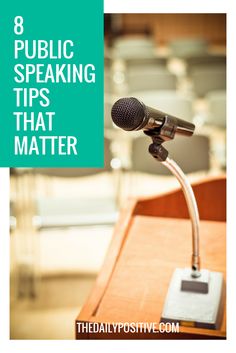 a microphone with the words public speaking tips that matter