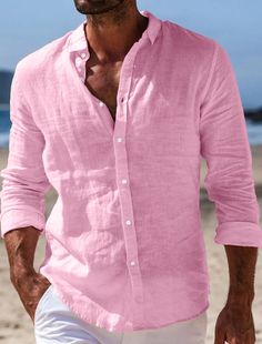 Homme Chemise Chemise Lin Chemise boutonnée Chemisette Chemise d'été Chemise de plage Rose Claire manche longue Plein Col rabattu Printemps été Casual du quotidien Vêtement Tenue de 2024 ? €22.99 Gradient Graphic, Shirt Linen, Graduation Outfits, Linen Shirt Men, Mens Henley, Mens Linen, Mens Dress Pants, Summer Concert, Street Style Summer