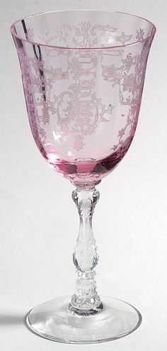 Navarre Pink Large Claret by Fostoria Purple Houses, China Room, Fostoria Crystal, Pink Glassware, Fostoria Glass, Crystal Stemware, Crystal Wine Glasses, Antique Glassware, Glass Pattern