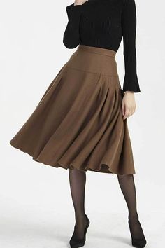 1950s plaid flare skirt, women's midi skirt 1626# – XiaoLizi Chic Winter A-line Pleated Skirt, Classic A-line Pleated Skirt For Fall, Fall A-line Skirt With Pleated Hem, Solid Color A-line Pleated Skirt For Fall, Solid A-line Pleated Skirt For Fall, Chic Brown Pleated Skirt For Winter, Fall Flared Skirt With Pleated Waist, Fall Full Skirt With Pleated Waist, Chic Fall Pleated Skirt With Box Pleat