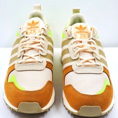 Adidas Originals Zx 700 Hd Gx8942 Men's Sneaker Wonder White Beige Tone Green Ds. Size 10 New With Original Box Adidas Orange Sneakers For Light Sports, Orange Adidas Sneakers For Light Sports, Adidas Boost Mens, Adidas Brown, Retro Running Shoes, Adidas Dame, Turf Shoes, Adidas Originals Nmd, Hiking Sneakers