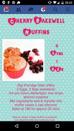 a menu for a bakery with berries and muffins