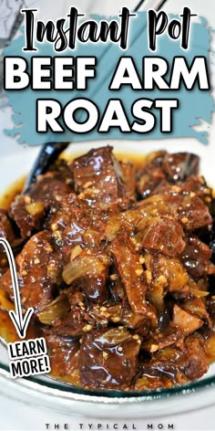 beef arm roast Arm Roast Instant Pot Recipes, Arm Roast Crockpot, Boneless Arm Roast Recipes, How To Cook An Arm Roast, Beef Arm Roast Instant Pot, Beef Arm Roast Recipes Instant Pot, Instant Pot Beef Shoulder Roast, Beef Shoulder Instant Pot, Instant Pot Arm Roast