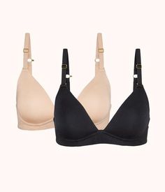 Shop No-Wire Bra - Bras - Wireless Bras | LIVELY Wireless Bras, The Duo, Long Torso, Wireless Bra, Plunge Bra, Bra Shop, Padded Bras, Plunging Neckline, Minimal Design