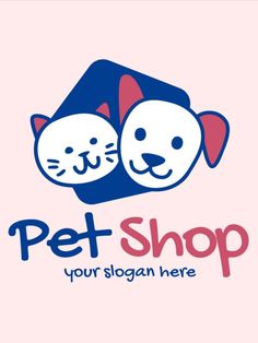 the pet shop logo with two cats