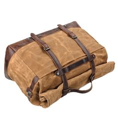 Waxed Canvas Duffle Bag - Woosir Waxed Canvas Duffle Bag, Vintage Travel Accessories, Weekend Duffle Bag, Wax Canvas, Canvas Duffel Bag, Canvas Duffle Bag, Waxed Canvas Bag, Leather Weekender Bag, Leather Suspenders