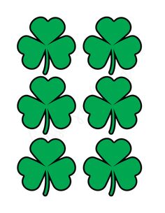 four leaf clovers are shown in green