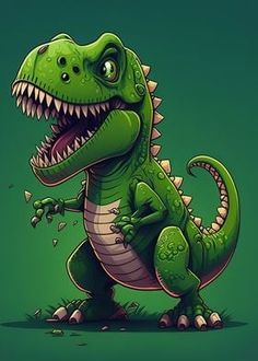 a cartoon dinosaur with its mouth open