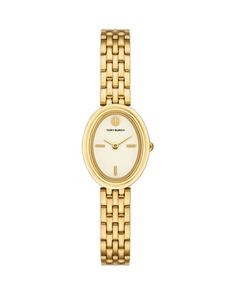 Tory Burch The Oval Watch, 28mm Tory Burch Watch, Tory Burch Jewelry, Cream And Gold, Minerals Crystals, Quartz Movement, Gold Watch, Link Bracelets, Fashion Nails, Tory Burch