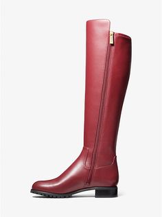 Britt Riding Boot | Michael Kors Classic Wide Calf Knee-high Boots For Fall, Classic Knee-high Winter Boots, Classic Knee-length Boots For Fall, Classic Knee-length Fall Boots, Fall Over-the-knee Knee-high Boots For Work, Elegant Michael Kors Workwear Boots, Michael Kors Boots For Fall, Michael Kors Casual Boots For Fall, Red Boots Women