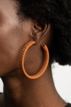 Tan suede cording wraps around an oversized hoop, creating an earthy pop of color. Earring attaches to a standard post fitting. Hoop measures approximately 2 1/4" in diameter.

 Sold as one pair of hoop earrings. Pink Jewels, Brown Earrings, Merino Wool Scarf, Mobile Boutique, Cord Wrap, Suede Cord, Paparazzi Accessories, Green Suede, Paparazzi Jewelry