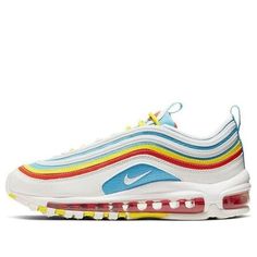 (GS) Nike Air Max 97 'Summer Pack' CK0052-400 (SNKR) Playful Multicolor Spring Sneakers, Playful Summer Streetwear Sneakers, Summer Sports Sneakers With Air Max Cushioning, Casual Air Max Cushioned Sneakers For Summer, Colorful Sporty Sneakers For Spring, Sporty Colorful Sneakers For Spring, Colorful Fun Sneakers For Spring, Playful Multicolor Sneakers For Sports, Summer Sneakers With Air Max Cushioning And Round Toe