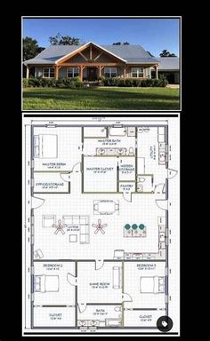 the floor plan for a two story house