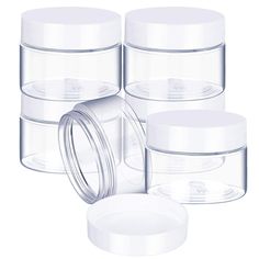 PRICES MAY VARY. Package includes: set of 6 pieces, durable, refillable, clear plastic cosmetic container jars with screw-on lids, suitable for beauty products, cosmetics, lotions, DIY making or others, detailed dimensions are shown in the figure Reliable material: these round plastic pot jars adopt good quality PET plastic, not easy to be broken, chemical resistance and impact resistance, keep everything neat and organized Leak proof and airtight: the foam liner on the top lid creates an airtig Eye Shadow Nails, Shadow Nails, Paint Jewelry, Plastic Jars With Lids, Nails Paint, Makeup Containers, Clear Plastic Containers, Clear Container, Painted Jewelry