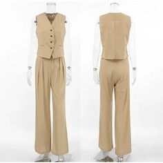 Sleeveless Tank Suit Women’s Wide Leg PantsMeasurement In CMsizeSMLbust[cm]889296shoulder[cm]313233waist[cm]646872length[cm]515253hip[cm]9498102pant length[cm]109.5110.5111.5Note: 1 inch=2.54 cm Size mearsured by ourselves ,so sometimes it has 1-3cm mistakes. Please check the size carefully before you buy ;if you are not sure about size,please contact us first .Thanks！Model Pictures Tailored Sleeveless Spring Pantsuit, Sleeveless Summer Pantsuit For Office, Sleeveless Summer Office Pantsuit, Summer Sleeveless Office Pantsuit, Summer Sleeveless Pantsuit For Office, Fitted Sleeveless Pantsuit For Office, Chic Tailored Sleeveless Pantsuit, Fitted Sleeveless Spring Pantsuit, Sleeveless Fitted Spring Pantsuit