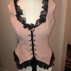 Edgy And Super Sexy Bustier Top With Velvet Tie Up Detail Pink Fitted Underbust Corset, Fitted Underbust Pink Corset, Fitted Pink Underbust Corset, Chic Pink Corset For Evening, Pink Evening Corset, Elegant Pink Corset For Night Out, Pink Underbust Corset For Party, Pink Fitted Corset For Party, Fitted Pink Corset